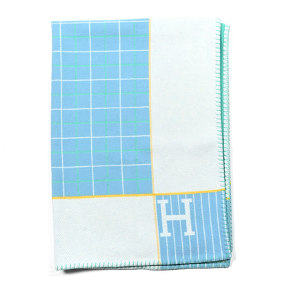 Hermes Wool Cashmere Avalon Passe-Passe Blanket Bleuet 1 of 3