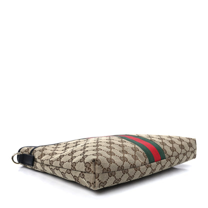 Gucci GG Monogram Web Flat Messenger Bag Black 3 of 13