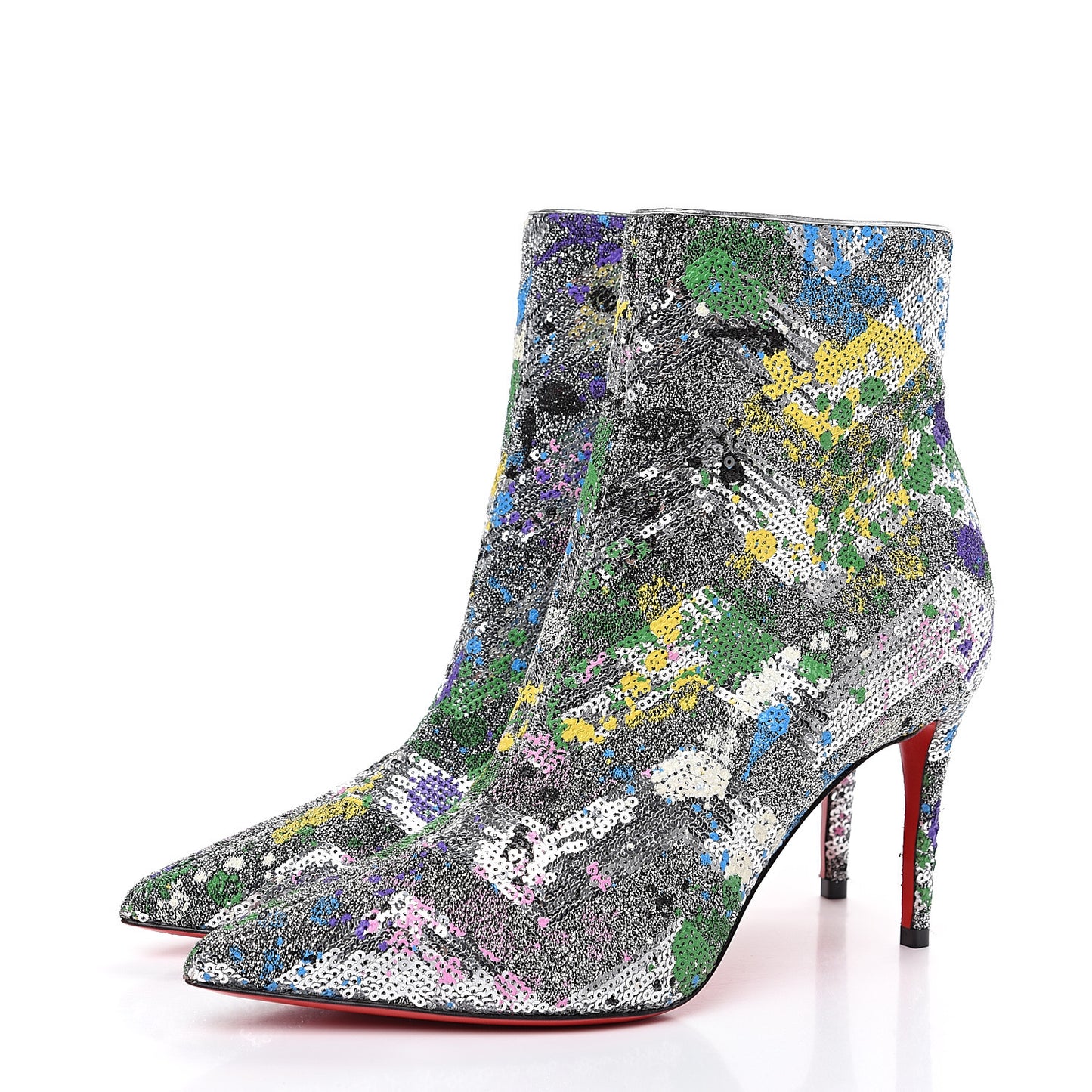 Paillette Splash So Kate Booty 85 Ankle Boots 37.5 Silver Multicolor