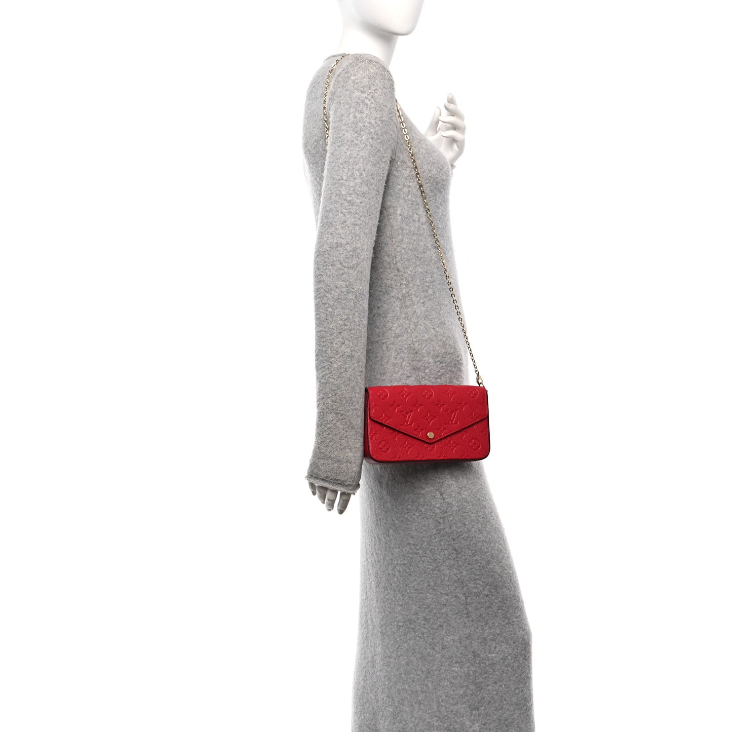 Empreinte Pochette Felicie Chain Wallet Scarlet