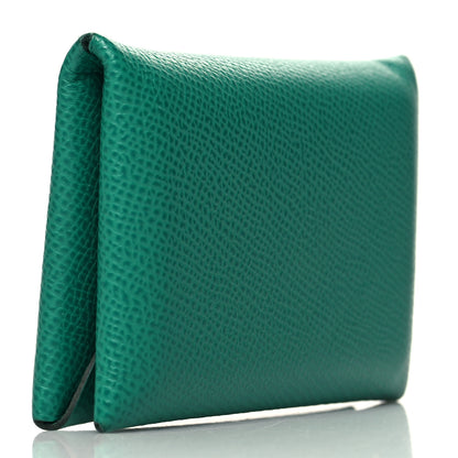 Hermes Epsom Calvi Card Case Vert Jade 3 of 10