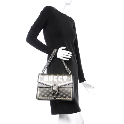 Gucci X SEGA Calfskin GUCCY Stars Medium Dionysus Shoulder Bag Black Gold 2 of 8