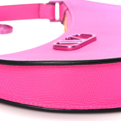 Valentino Garavani Grainy Calfskin Mini Vlogo Hobo Bag Pink PP 8 of 8