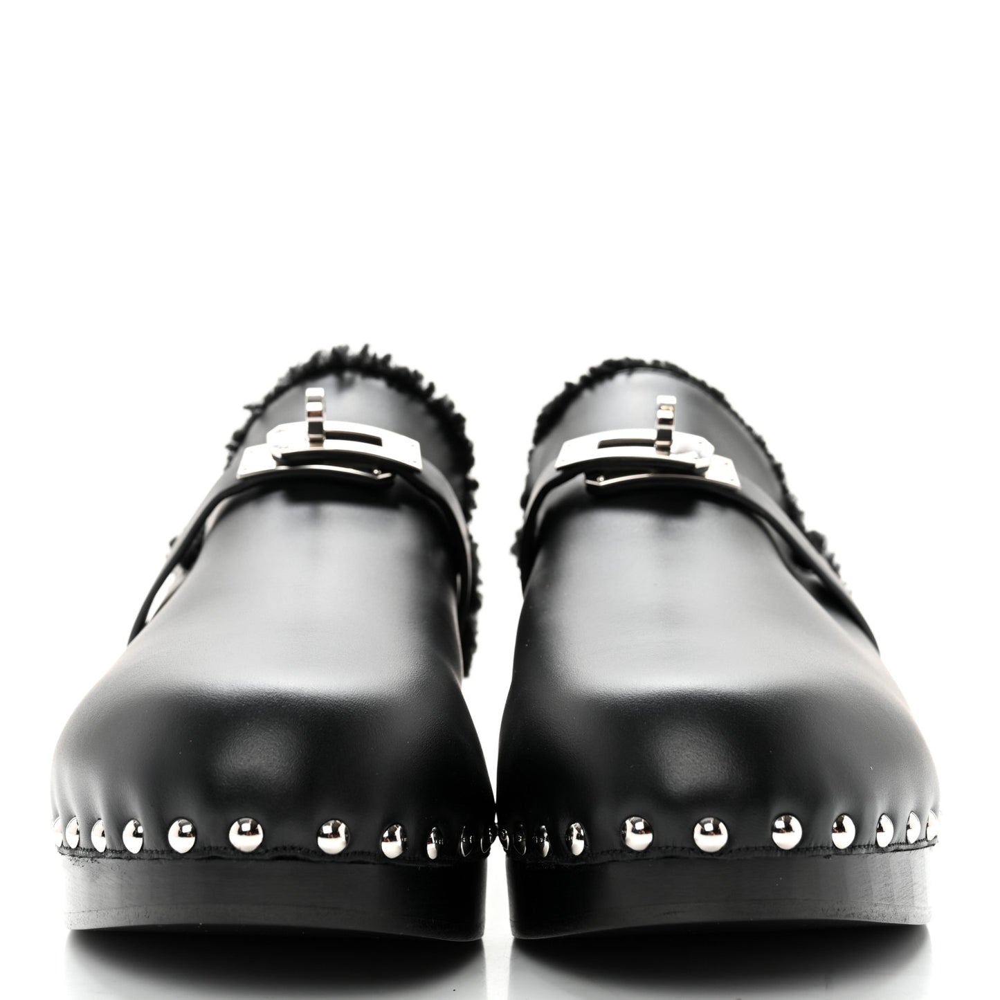 Calfskin Woolskin Carlotta Mules 41 Black