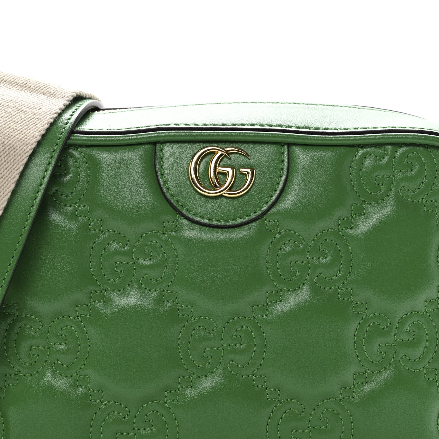 Gucci Calfskin GG Matelasse Shoulder Bag Spring Green Natural 8 of 10