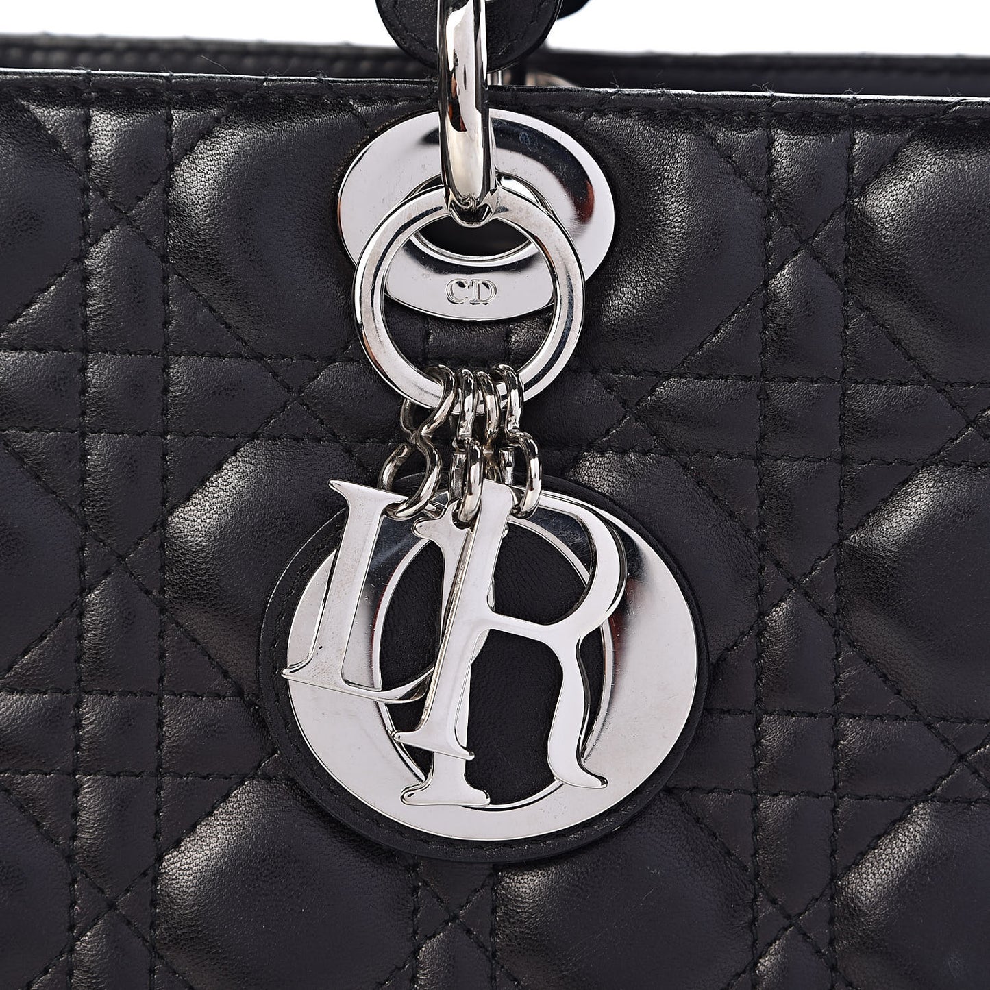 Lambskin Cannage Large Lady Dior Black