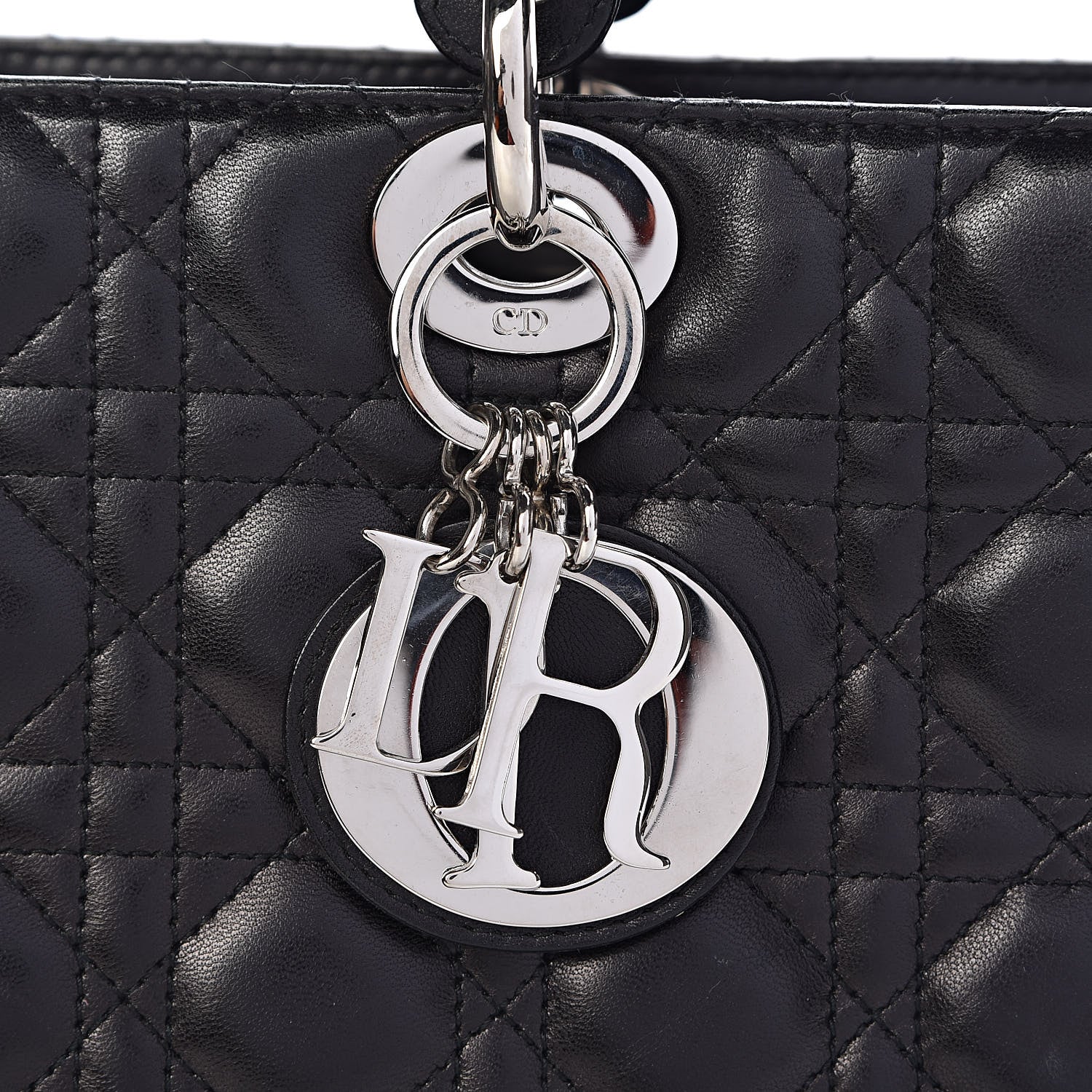 Christian Dior Lambskin Cannage Large Lady Dior Black 15 of 15