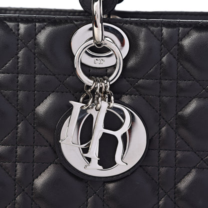 Christian Dior Lambskin Cannage Large Lady Dior Black 15 of 15