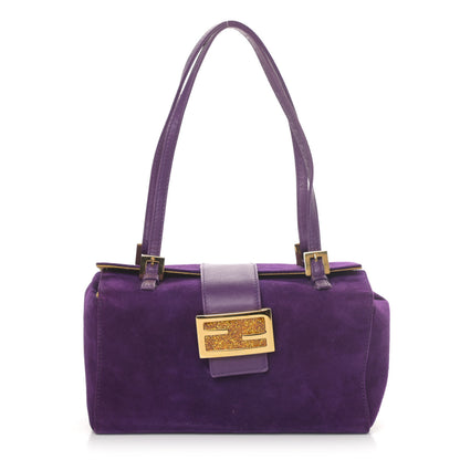 Fendi Suede Calfskin Shoulder Bag Purple 1 of 5