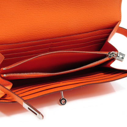 Hermes Chevre Mysore Kelly Longue Wallet Orange 9 of 9