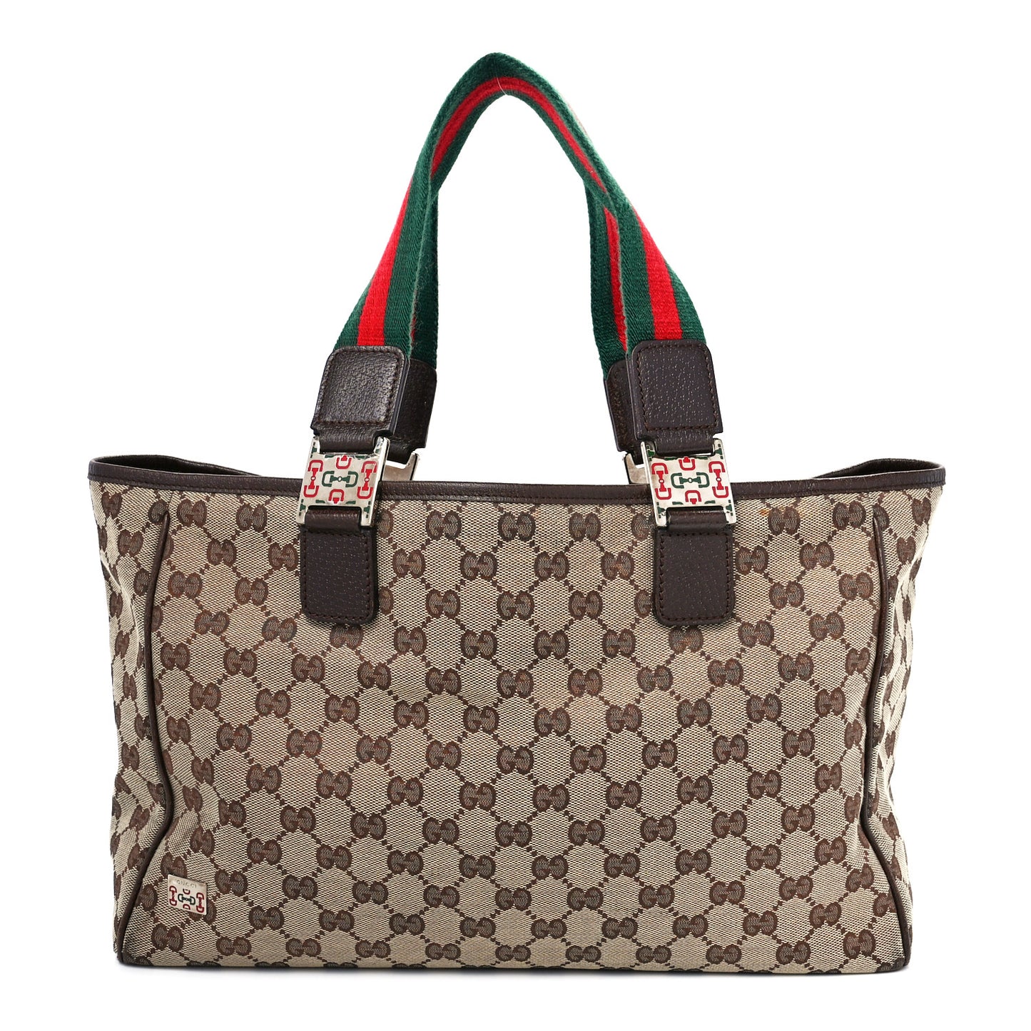GG Monogram Web Pop Tote Dark Brown