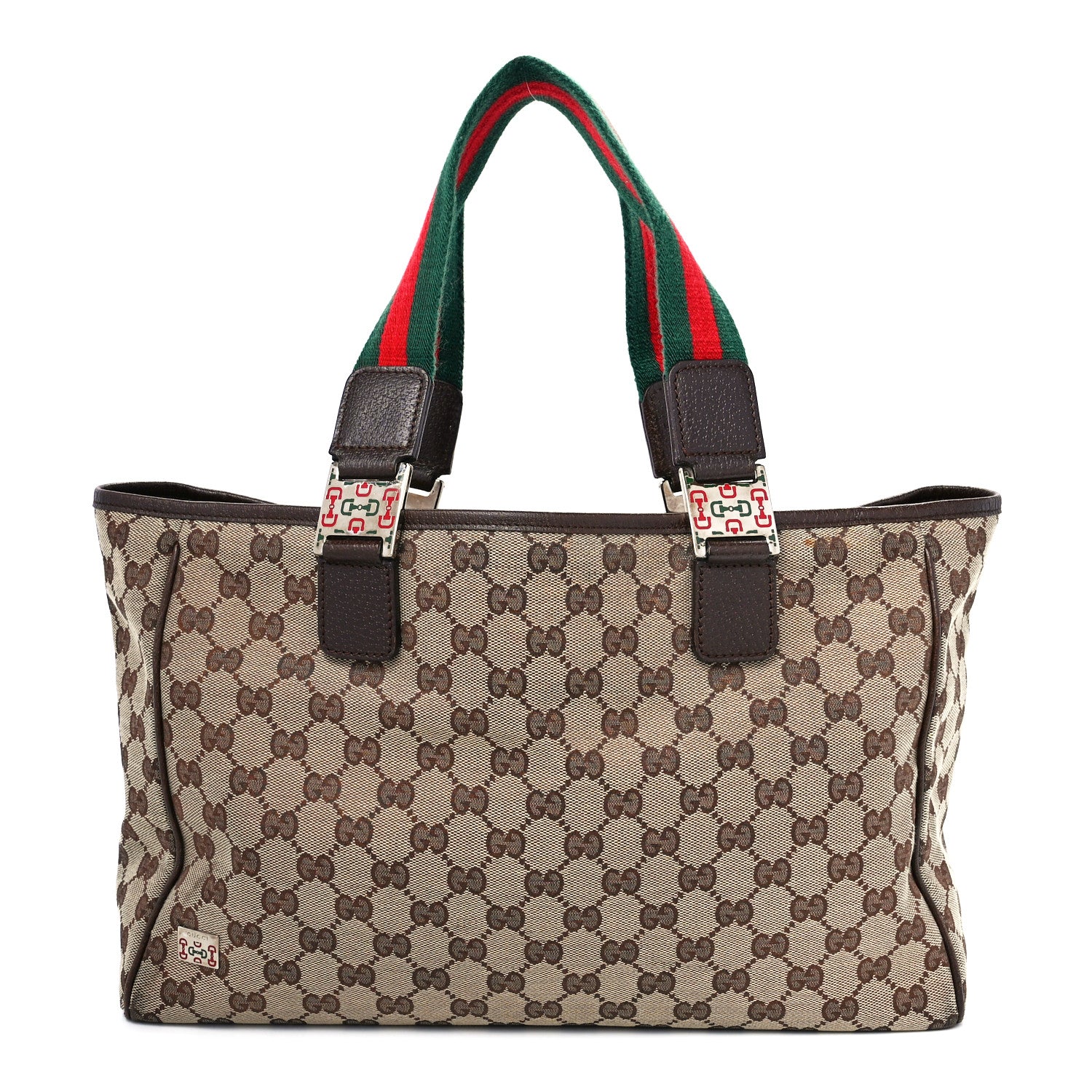 Gucci GG Monogram Web Pop Tote Dark Brown 1 of 11