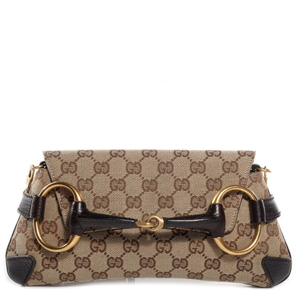 Gucci Monogram Horsebit Clutch Brown 1 of 7