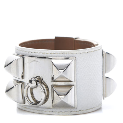 Hermes Epsom Collier de Chien CDC Bracelet S White 1 of 8
