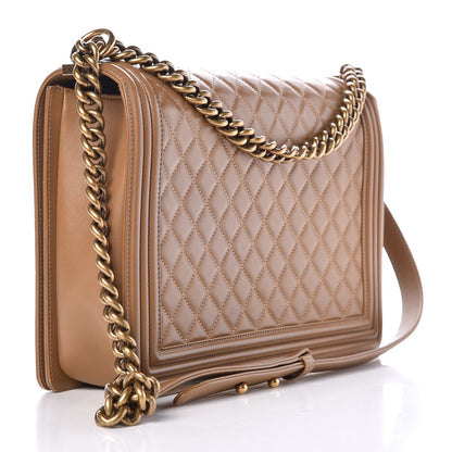 Chanel Lambskin Quilted Large Boy Flap Dark Beige 4 of 8