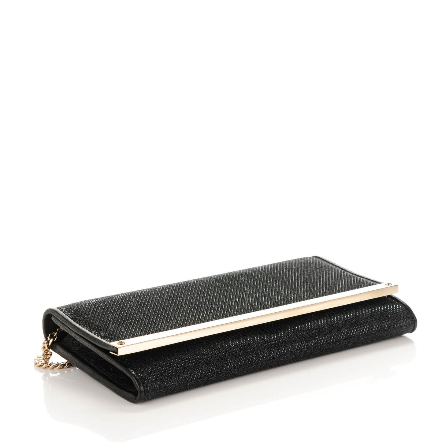 Canvas Glitter Milla Wallet on Chain Black