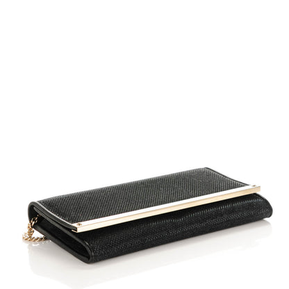 Jimmy Choo Canvas Glitter Milla Wallet on Chain Black 4 of 6