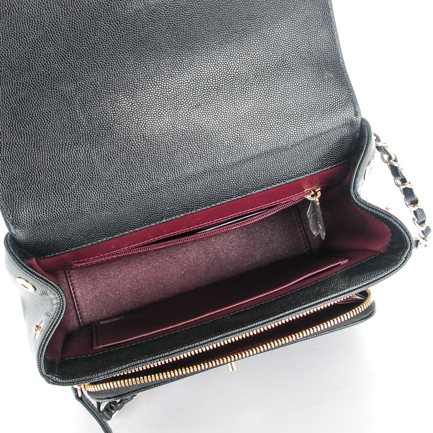 Caviar Quilted Small Business Affinity Flap Black