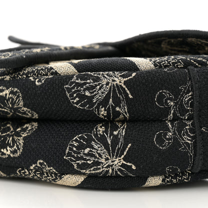 Christian Dior Canvas Embroidered Butterfly Print Saddle Bag Black 10 of 12