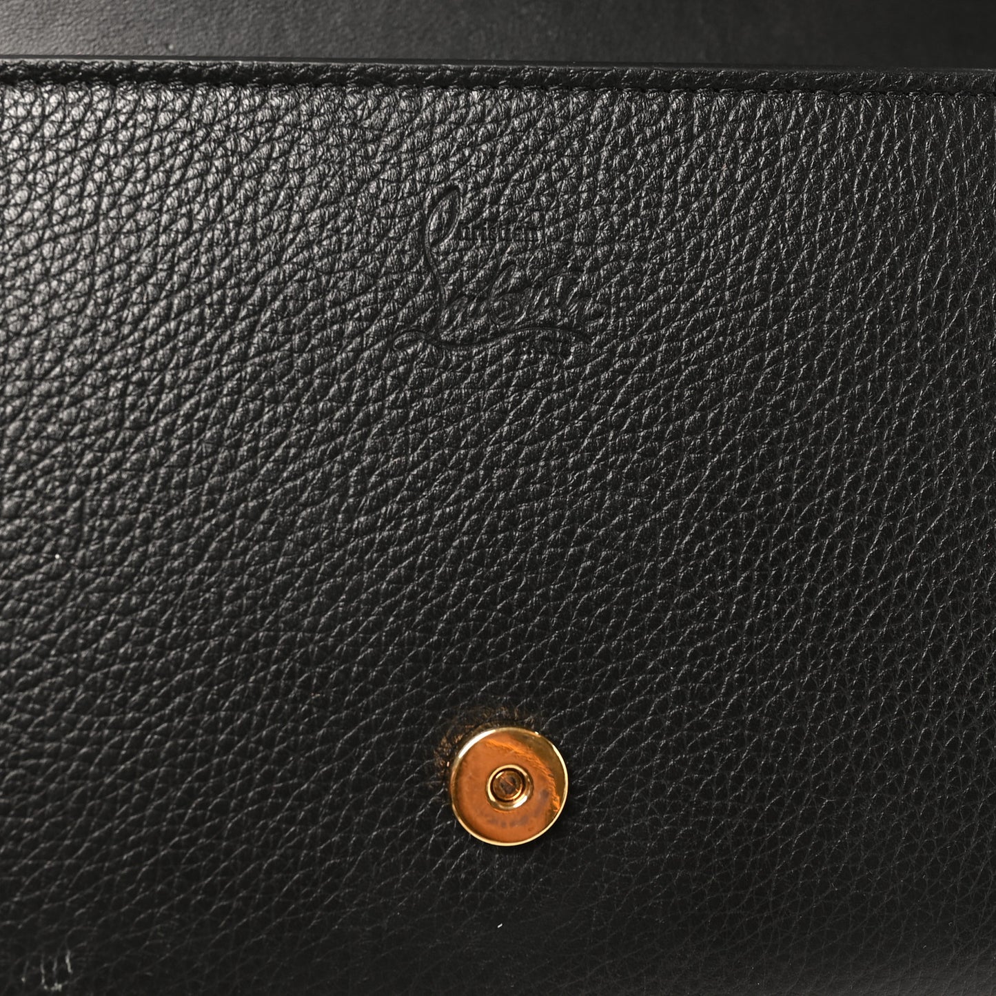 Calfskin Spikes Wallet On Chain Black
