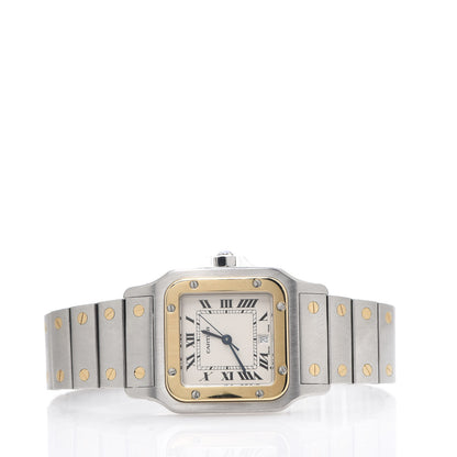 Cartier Stainless Steel 18K Yellow Gold 29mm Santos De Galbee Quartz Watch 2 of 6