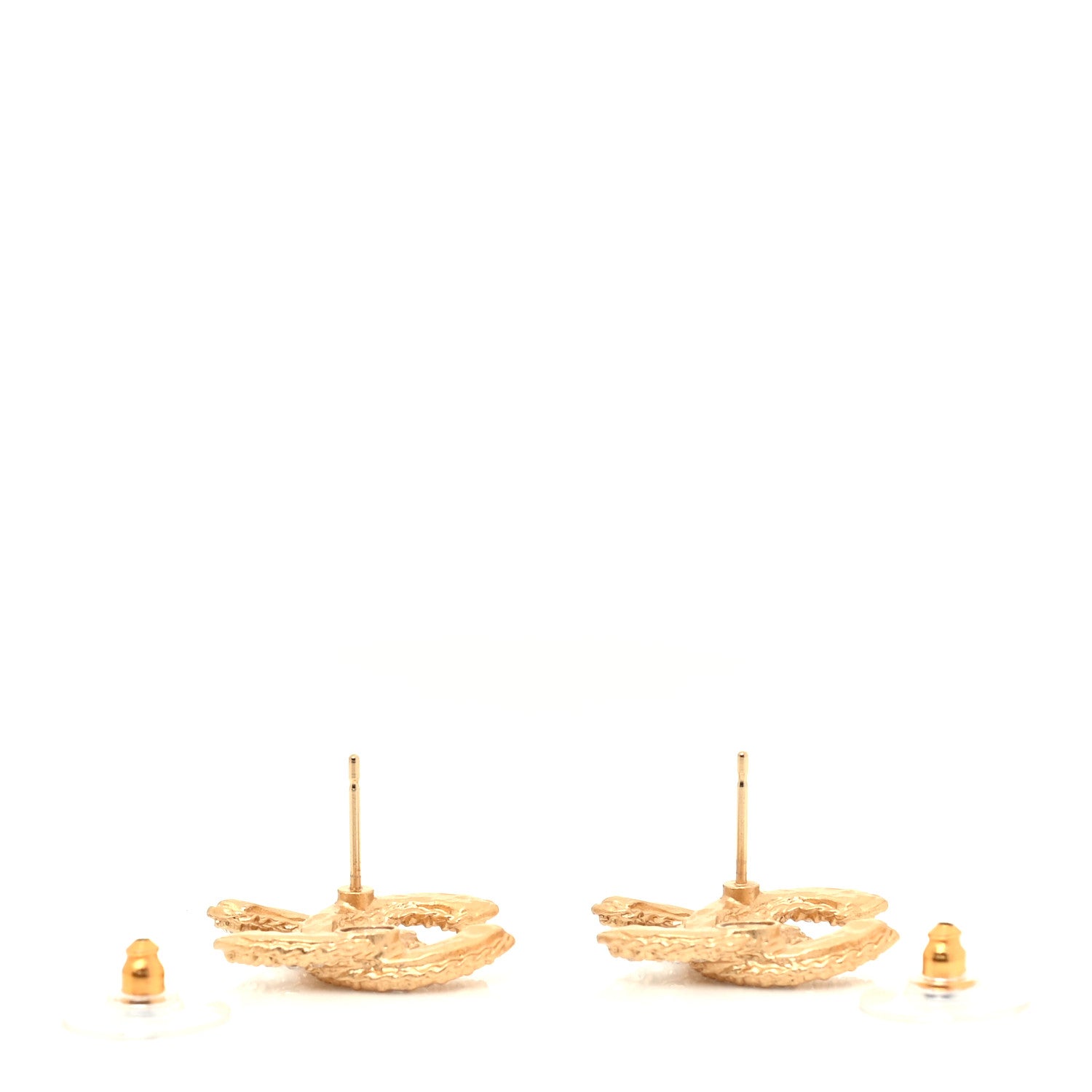 Chanel Crystal 90’s Icon CC Stud Earrings Gold 3 of 3