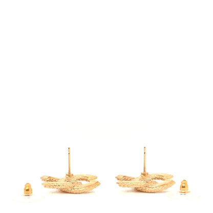 Chanel Crystal 90’s Icon CC Stud Earrings Gold 3 of 3