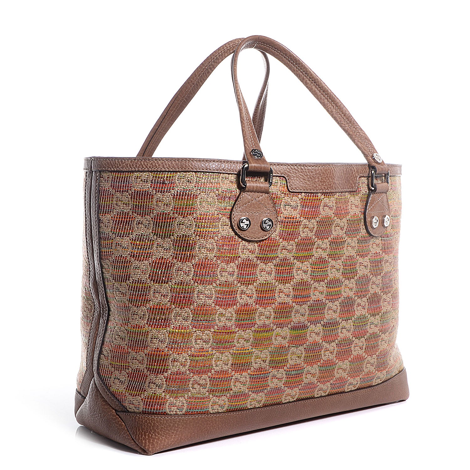 Gucci Straw Libeccio Monogram Large Sunset Tote Multicolor 3 of 7