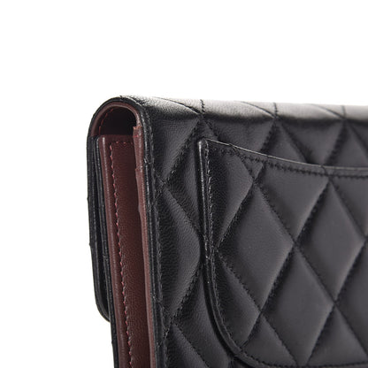 Chanel Lambskin Quilted Large Flap Wallet Black 10 of 12