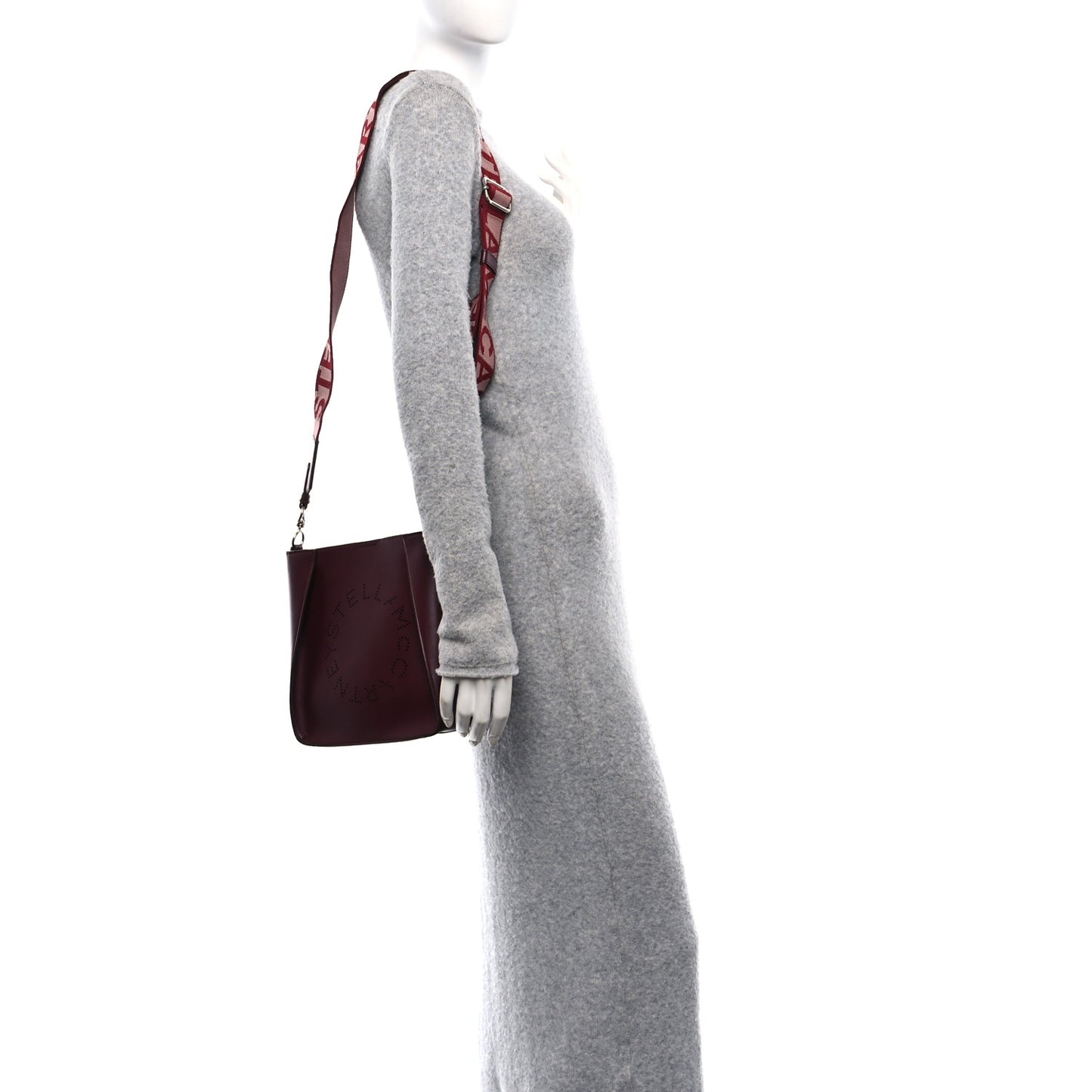 Eco Alter Nappa Perforated Logo Mini Crossbody Wine
