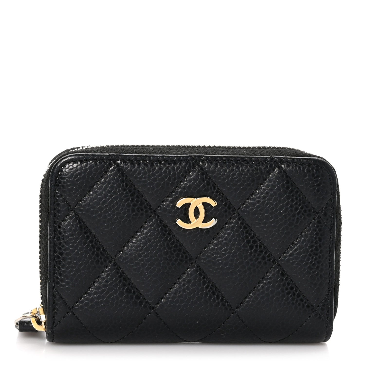 Chanel Caviar Quilted Zip Coin Purse Black 1 of 9
