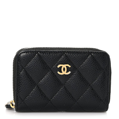 Chanel Caviar Quilted Zip Coin Purse Black 1 of 9