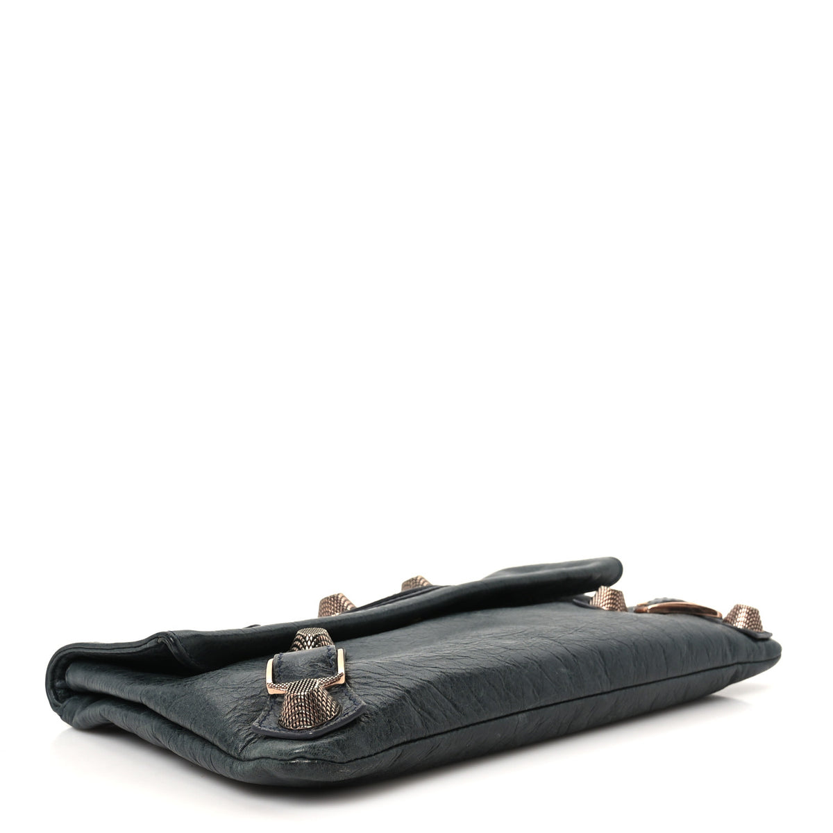 Agneau Giant 21 Rose Gold Hardware Envelope Clutch Anthracite