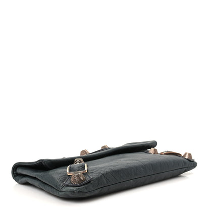 Balenciaga Agneau Giant 21 Rose Gold Hardware Envelope Clutch Anthracite 5 of 12