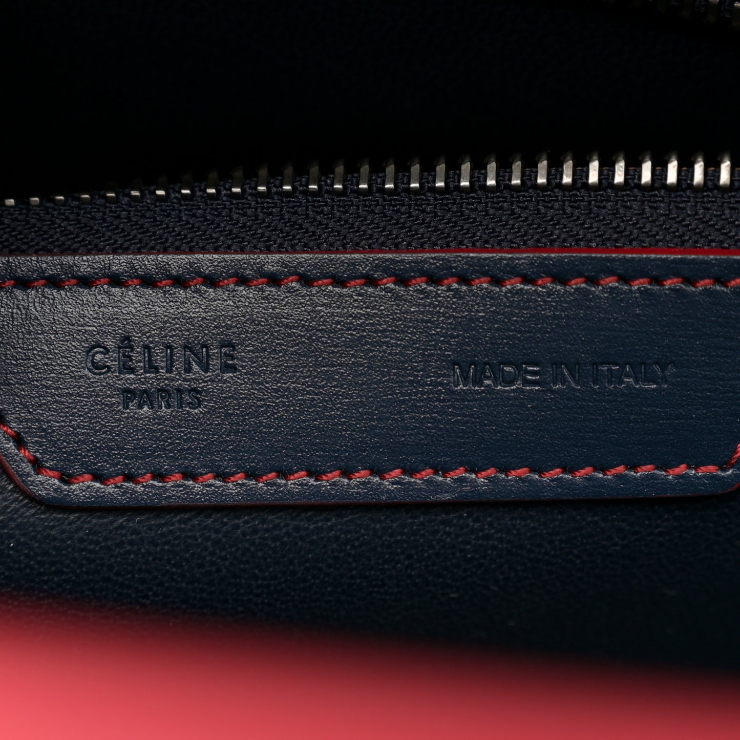 Satin Debossed Calfskin Mini Luggage Navy Blue
