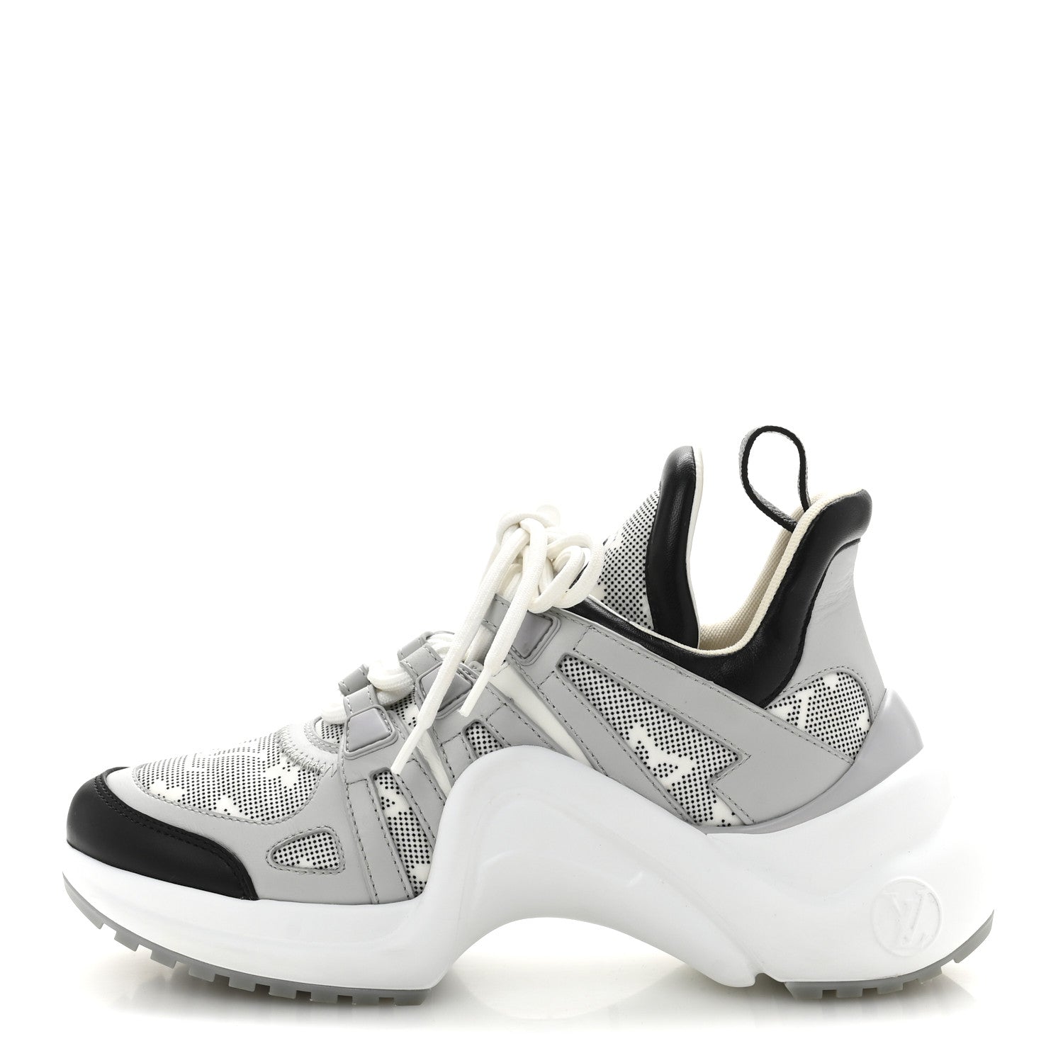 Louis Vuitton Calfskin Nylon Mahina Flight Mode LV Archlight Sneakers 36 Grey 1 of 10