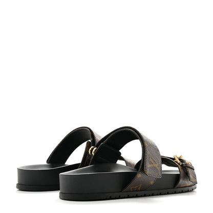 Louis Vuitton Monogram Bom Dia Mule Sandals 38.5 Black 5 of 10