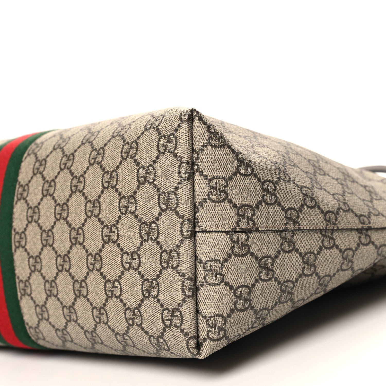Gucci GG Supreme Monogram Textured Calfskin Web Medium Ophidia Shopping Tote Beige Ebony New Acero 11 of 11