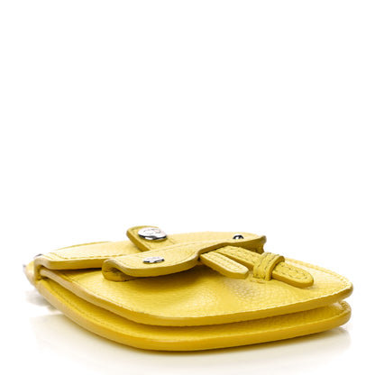 Christian Dior Grained Calfskin Saddle Bag Key Ring Jaune 4 of 9