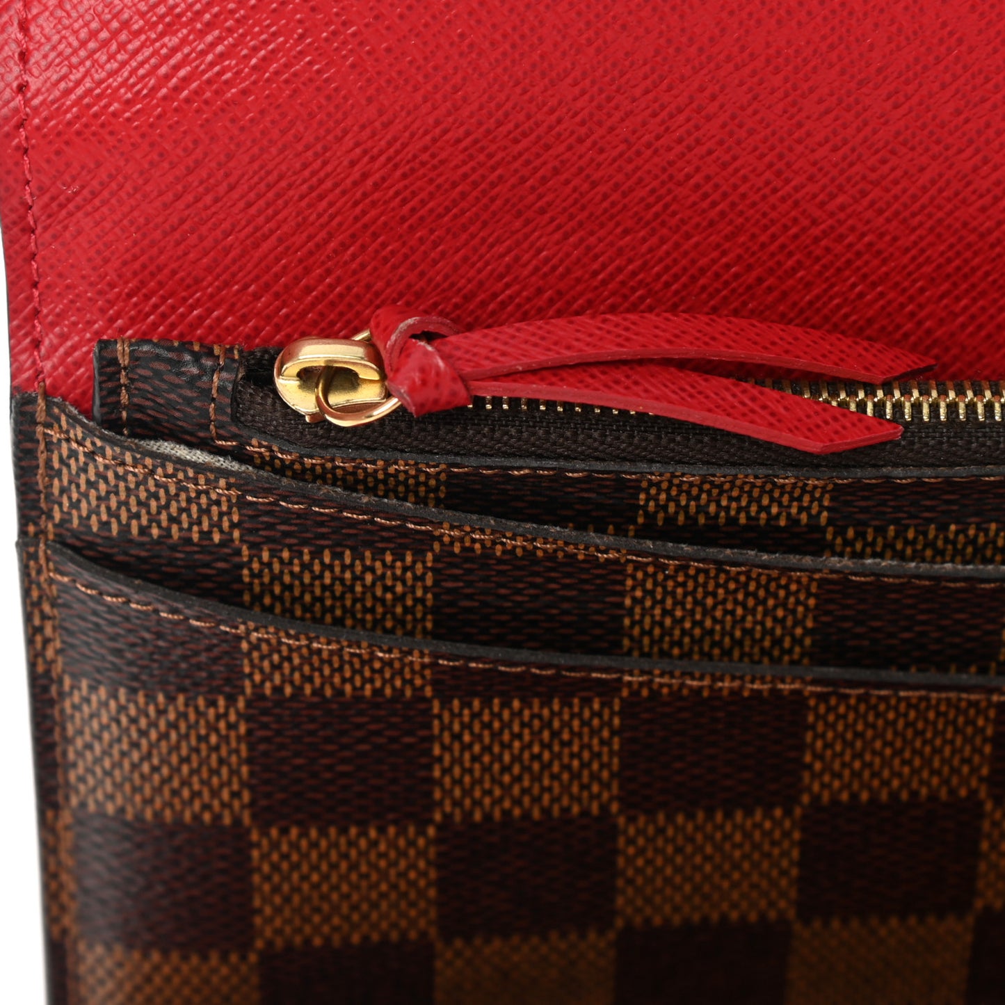 Damier Ebene Josephine Wallet Red