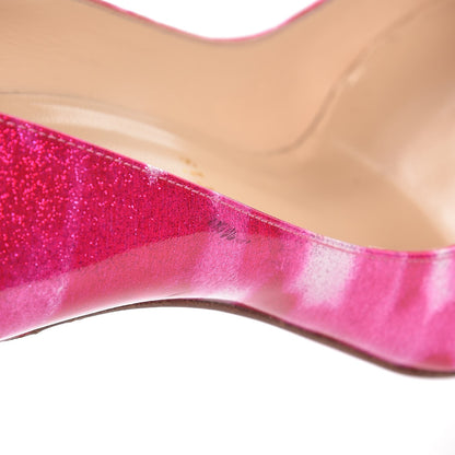Christian Louboutin Patent Glittart Pigalle Follies 100 Pumps 38 Shocking Pink 10 of 11
