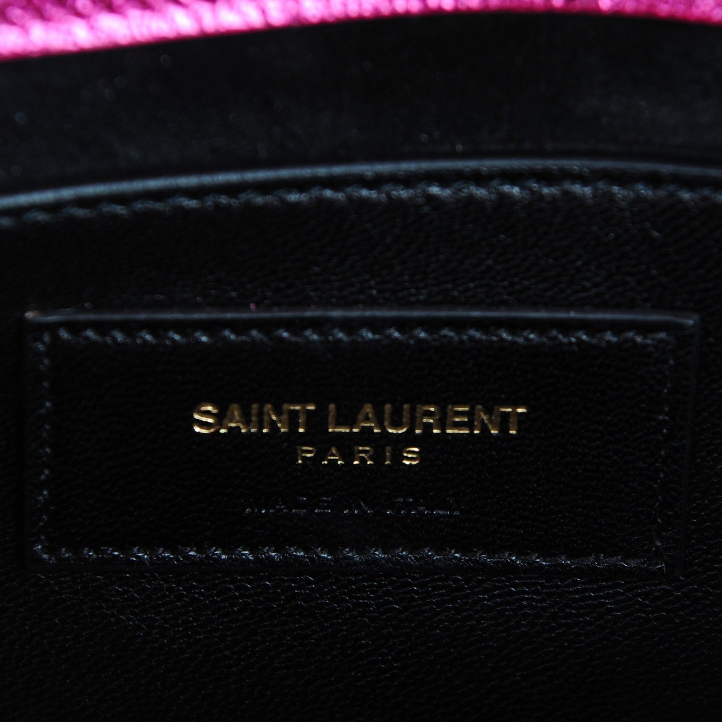 Metallic Calfskin Small Classic Monogram Kate Satchel Fuchsia