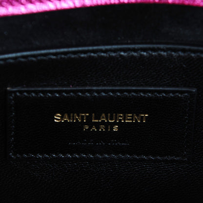 Saint Laurent Metallic Calfskin Small Classic Monogram Kate Satchel Fuchsia 6 of 6