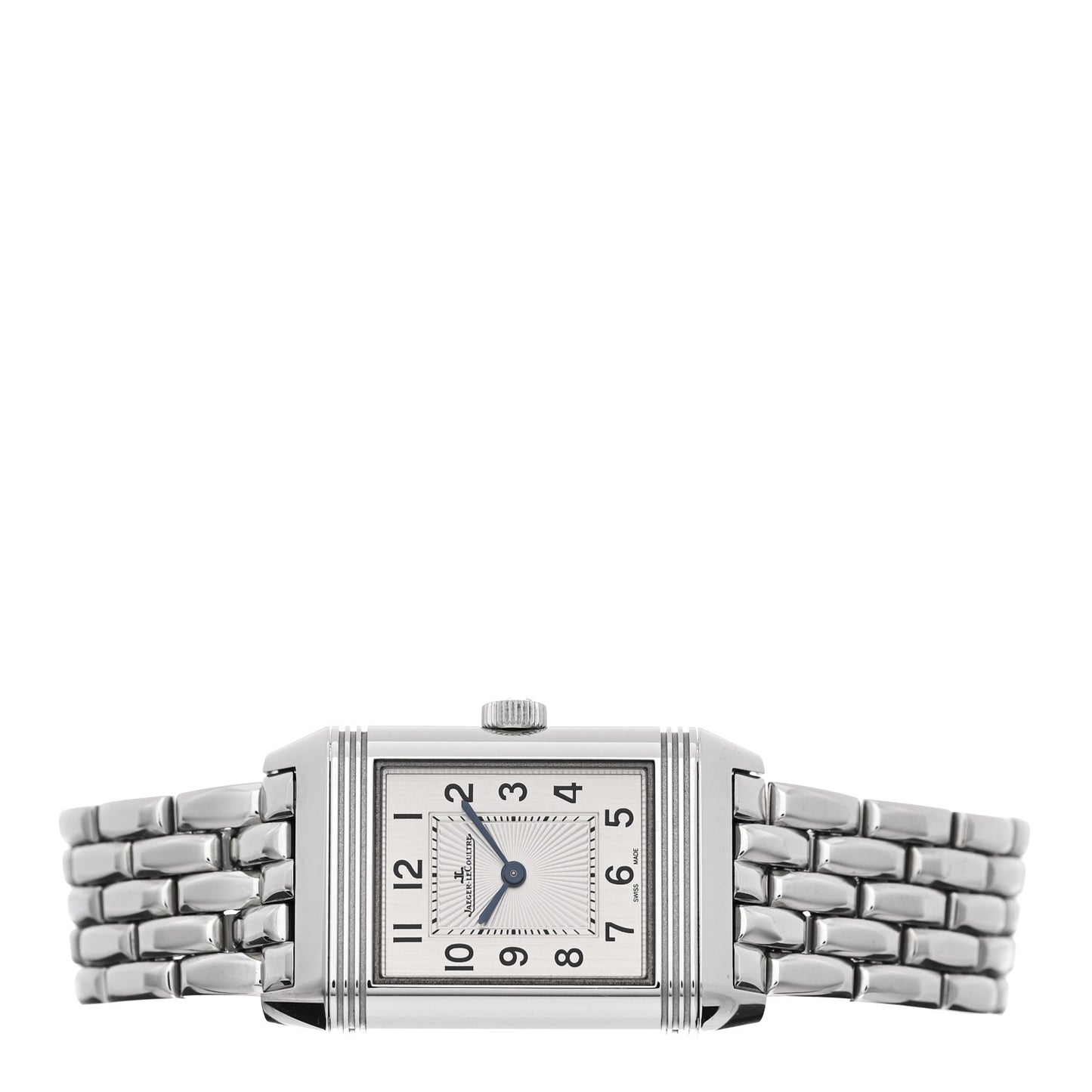 Stainless Steel Diamond 21mm Reverso Classic Duetto Automatic Watch Silver Q2668130