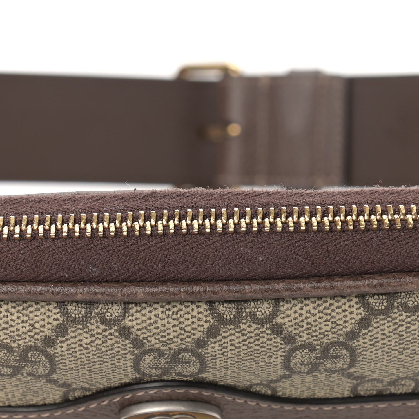 GG Supreme Monogram Ophidia Belted iPhone Case 85 34 Dark Brown