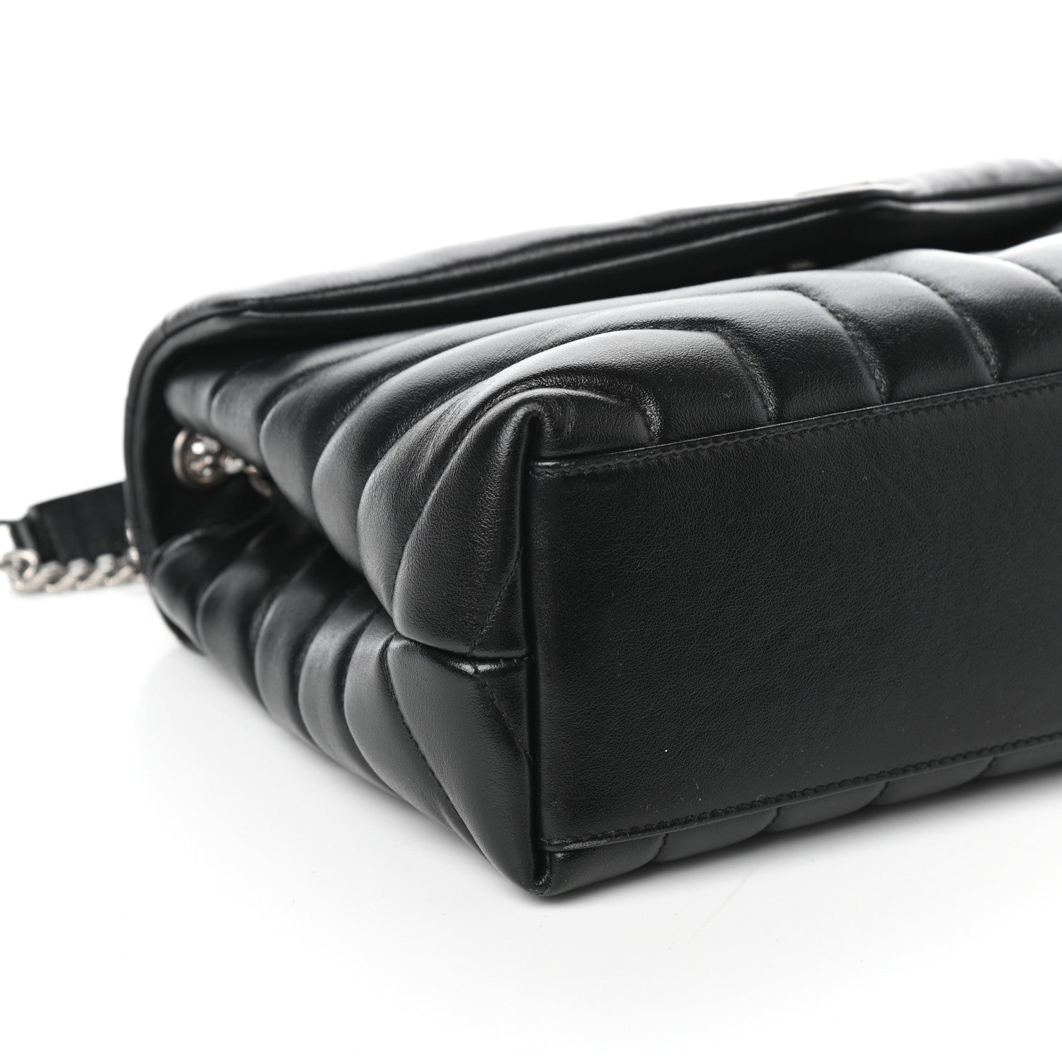Saint Laurent Calfskin Y Quilted Monogram Small Loulou Chain Satchel Black 10 of 11