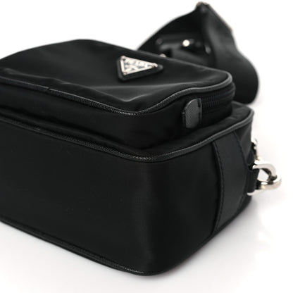 Prada Tessuto Saffiano Brique Crossbody Messenger Bag Black 9 of 9