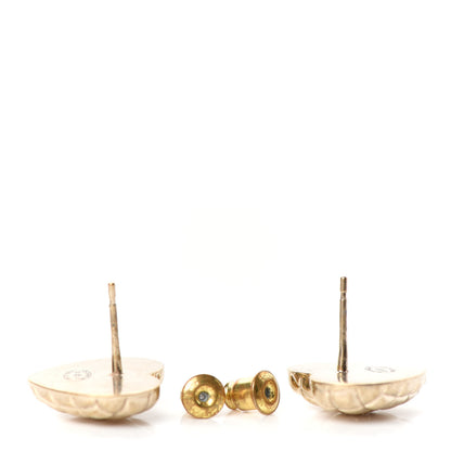 Chanel Quilted CC Heart Earrings Gold 3 of 4