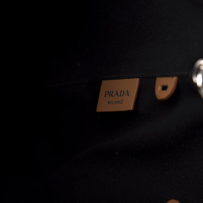 Prada Canapa Small Shopping Tote Black 7 of 10