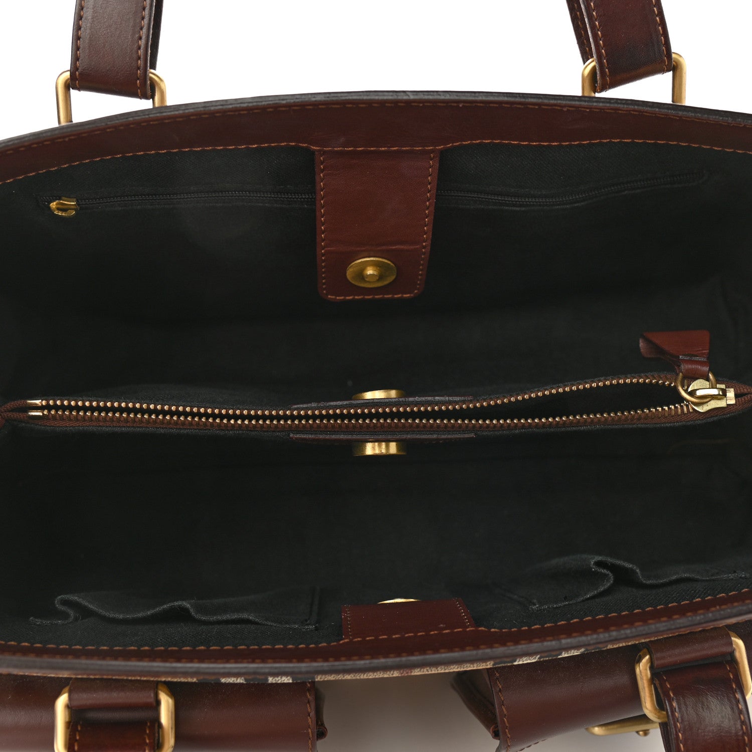 Burberry Haymarket Check Coated Canvas Pocket Tote Brown 5 of 11